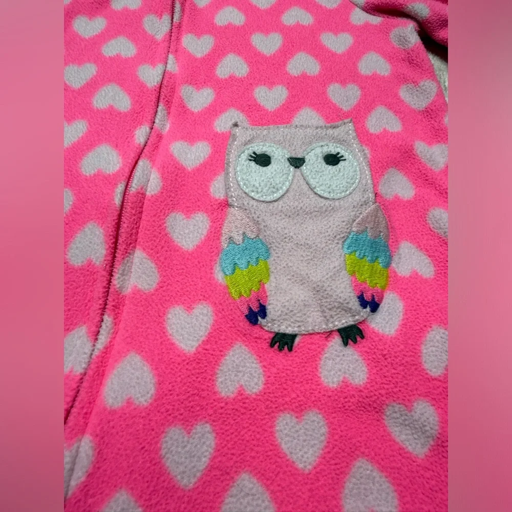 Carter's | Toddler Baby Girl Hearts Fleece Footed Pajamas | 18M.